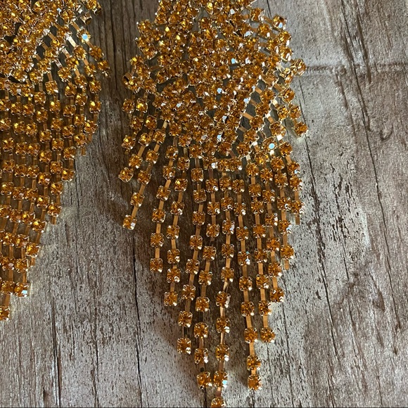 Zara Amber Rhinestone Zara Earrings - Picture 4 of 6